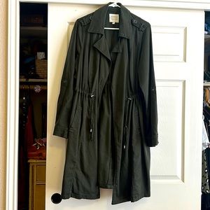 Torrid size 0 Trench Coat in dark green.